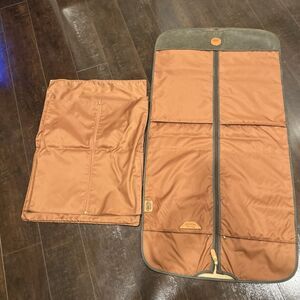 Bric's Italian Leather Suede 48" Bifold Soft Hanging Suit Garment Bag Cover Case